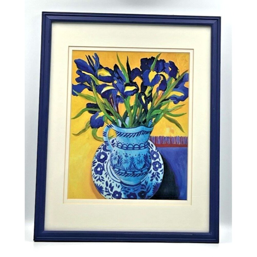 Isy Ochoa Art Print Irises Series I Giclée Post-Impressionism Framed 12x15"